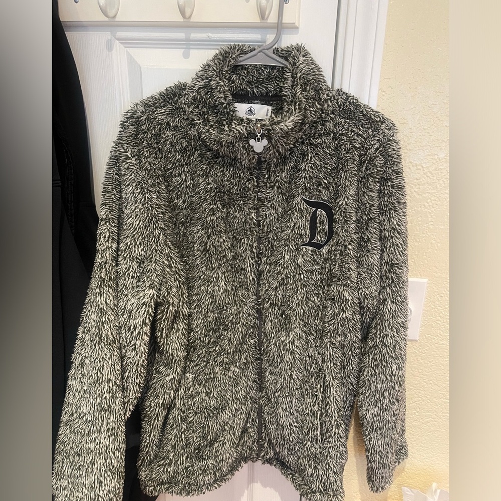 Disney Gray Sherpa Jacket with Embroidered Logo